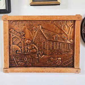 3 For 150 👏💫 Mid-Century Copper Repoussé Plaque by Albert Nadeau